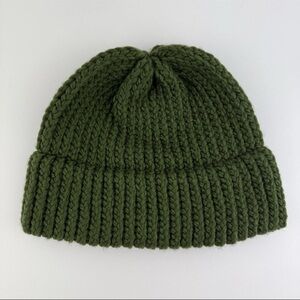 Handmade In USA Women's OSFM Hand Knit Beanie Winter Hat Cap Ribbed Cuffed NEW!
